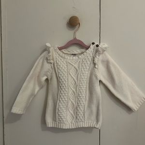 Carter’s 100% Cotton White Knit Sweater- 12 months